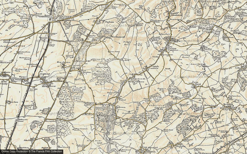 Old Map of Brown Candover, 1897-1900 in 1897-1900