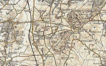 Old map of Bickerton Hill in 1902