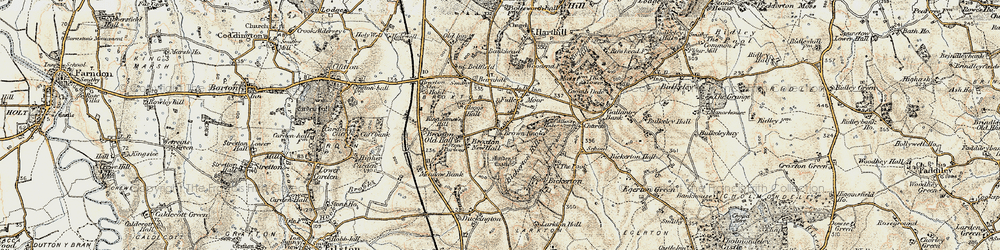 Old map of Bickerton Hill in 1902