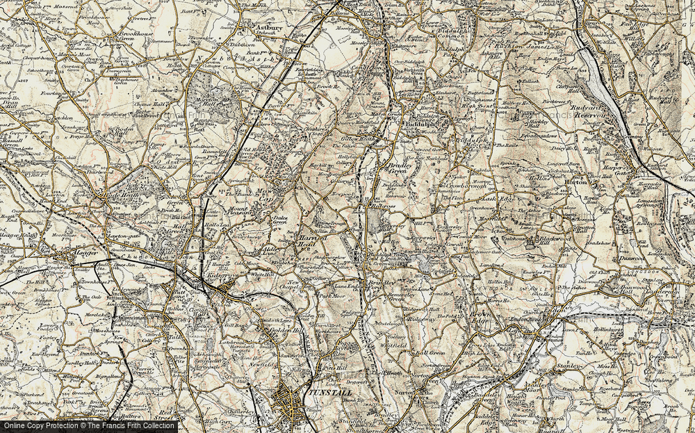 Old Map of Brown Lees, 1902-1903 in 1902-1903