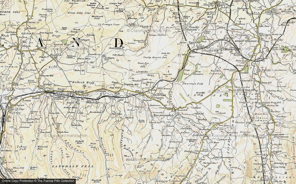 Old Map of Historic Map covering Begin Hill in 1903-1904