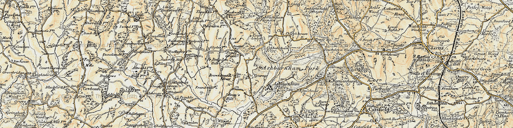 Old map of Ashburnham Place in 1898