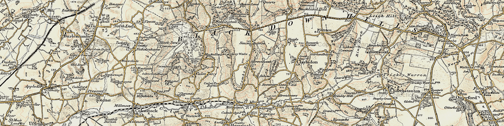 Old map of Brownheath in 1898-1900