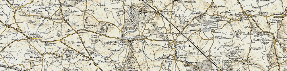 Old map of Boreatton Park in 1902