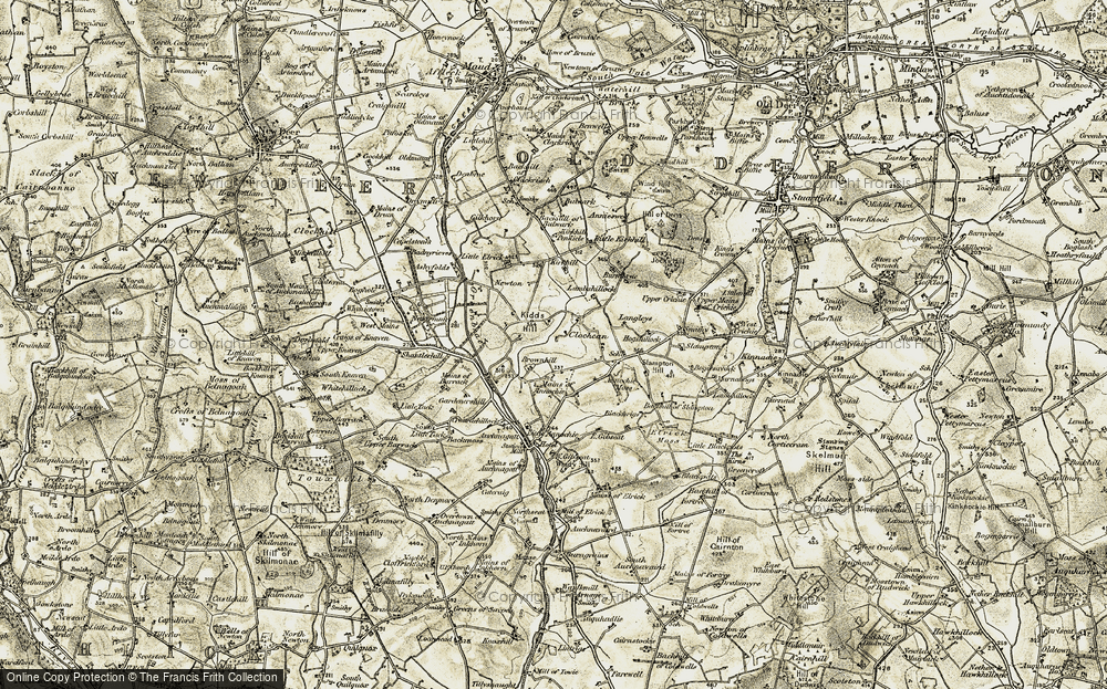Old Map of Historic Map covering Burntbrae in 1909-1910