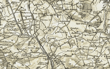Old map of Burntbrae in 1909-1910