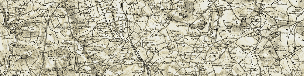 Old map of Burntbrae in 1909-1910