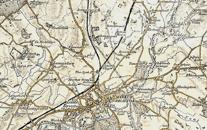 Old map of Brownhills in 1902