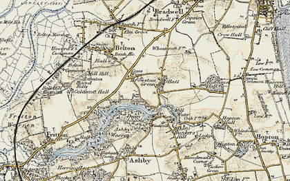 Old map of Ashby Warren in 1901-1902