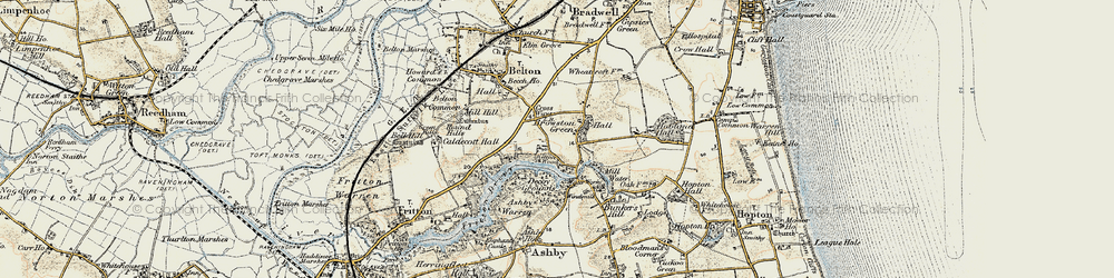 Old map of Browston Green in 1901-1902