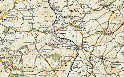 Old map of Browtop in 1901-1904