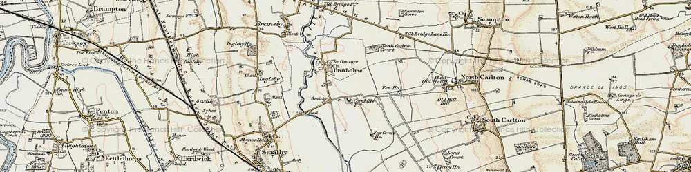 Old map of Broxholme in 1902-1903