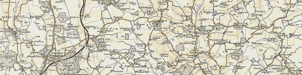 Old map of Broxted in 1898-1899