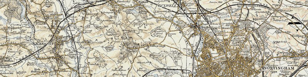 Old map of Broxtowe in 1902-1903