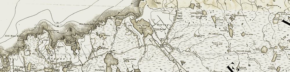 Old map of Allt Casgro in 1911