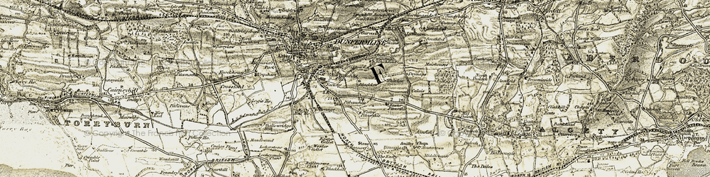 Old map of Brucefield in 1904-1906