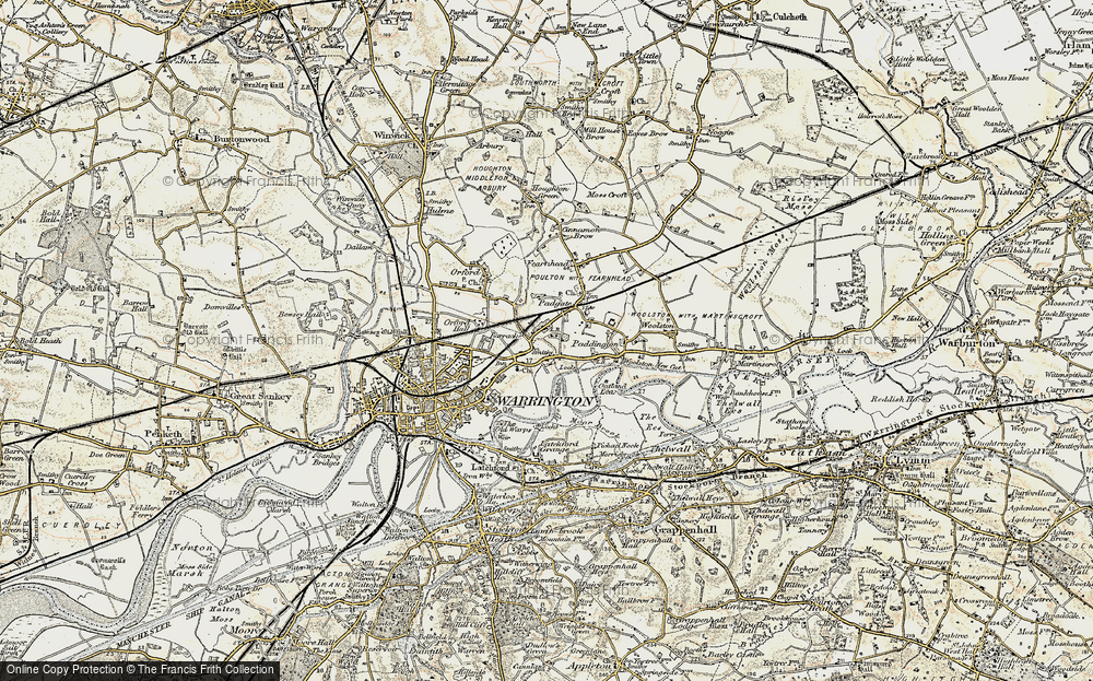 Old Map of Bruche, 1903 in 1903