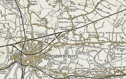 Old map of Bruche in 1903