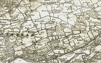 Old map of Brucklebog in 1908-1909