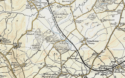 Old map of Bruern Abbey in 1898-1899