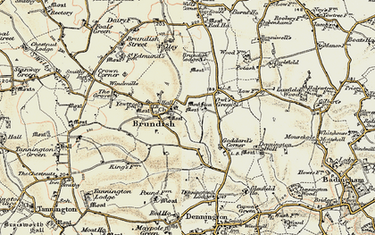 Old map of Brundish in 1901