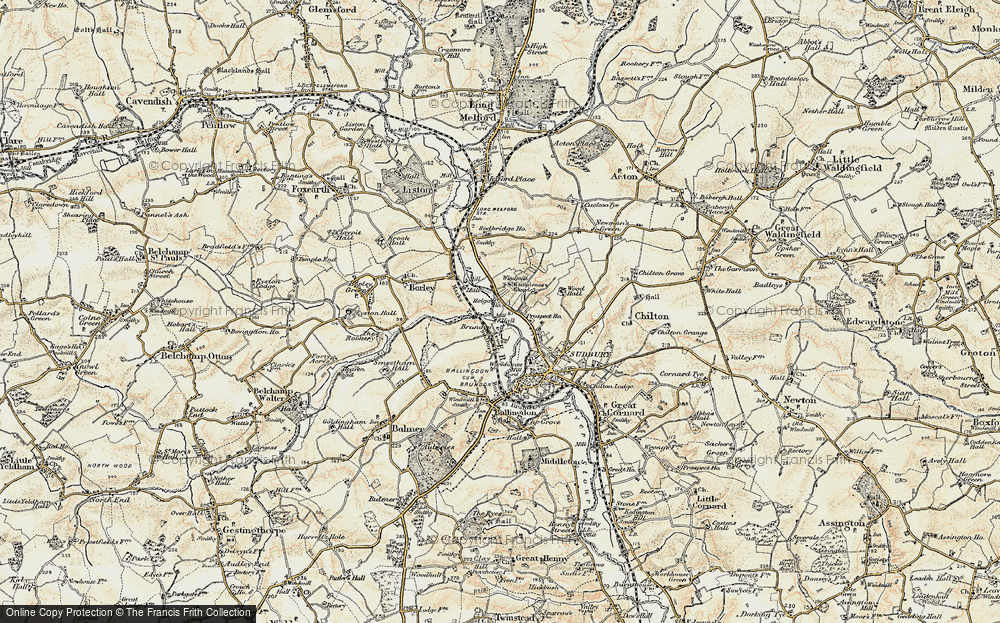 Old Map of Brundon, 1898-1901 in 1898-1901