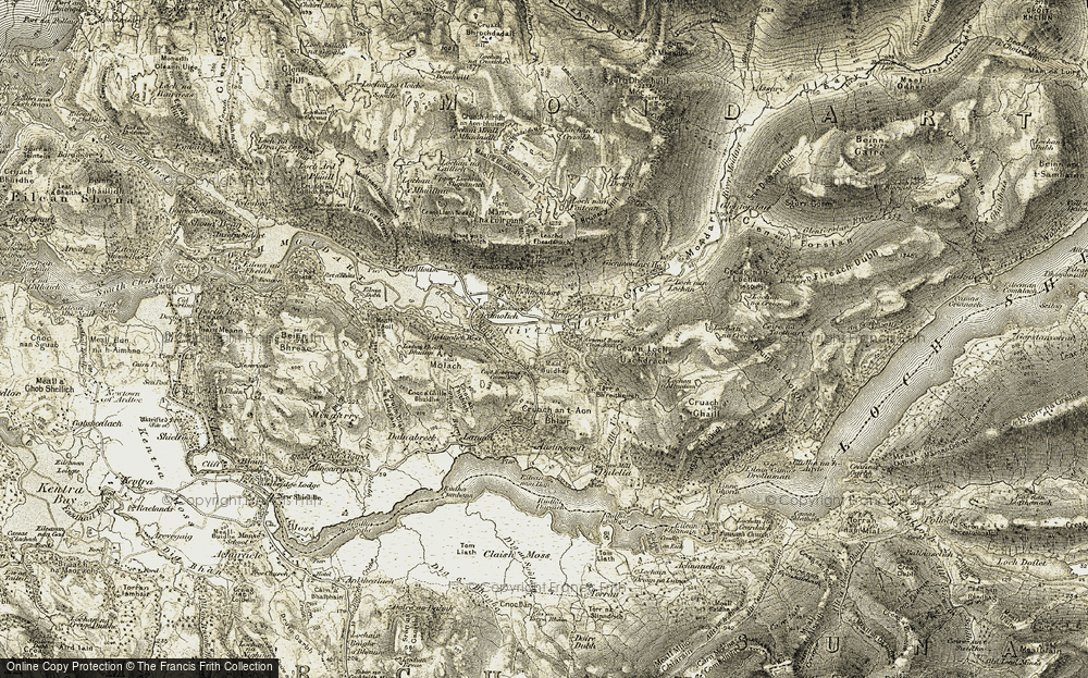 Old Map of Historic Map covering Moidart in 1906-1908