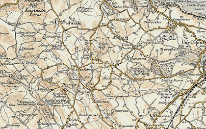 Old map of Brunnion in 1900