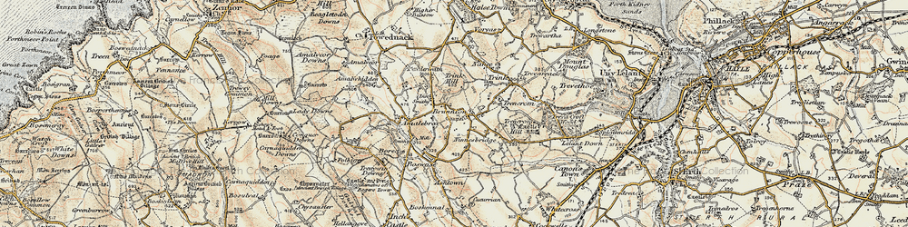 Old map of Brunnion in 1900