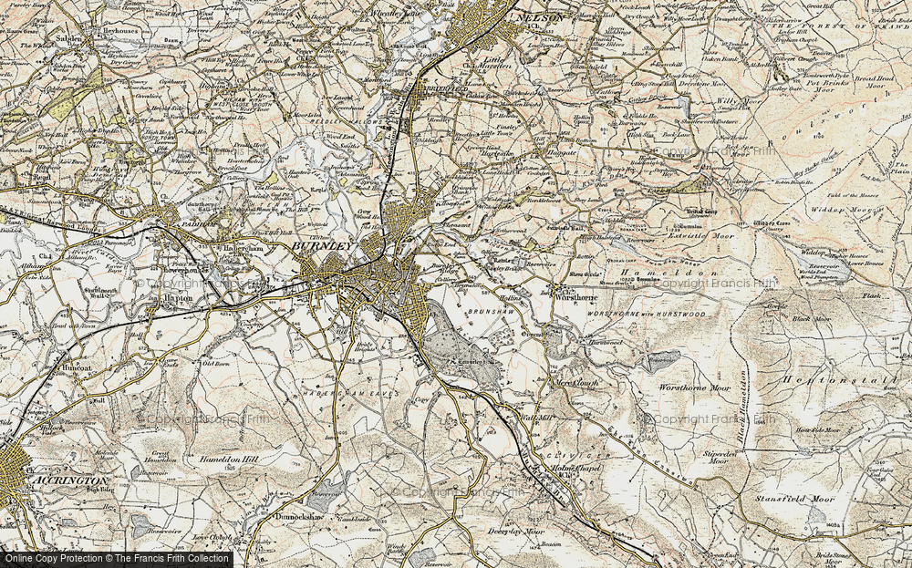 Old Map of Brunshaw, 1903 in 1903