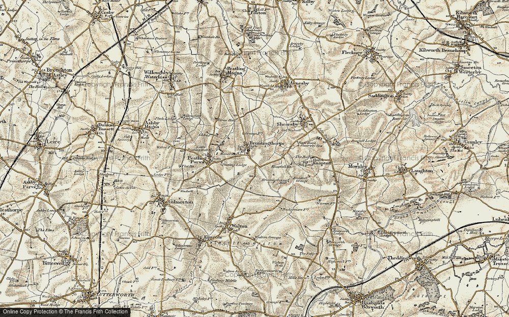 Old Map of Bruntingthorpe, 1901-1902 in 1901-1902
