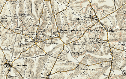 Old map of Bruntingthorpe in 1901-1902