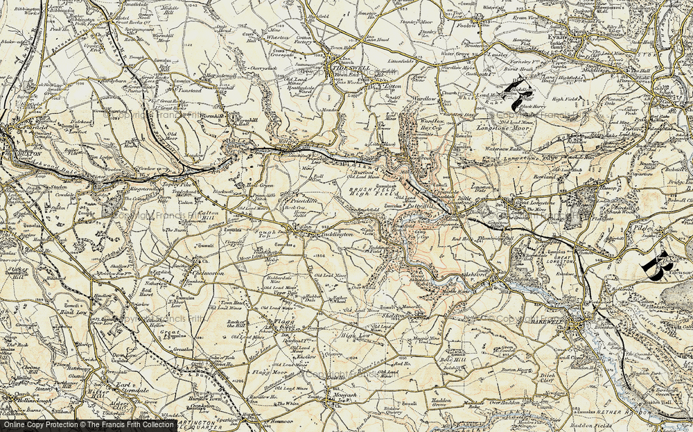 Old Map of Brushfield, 1902-1903 in 1902-1903