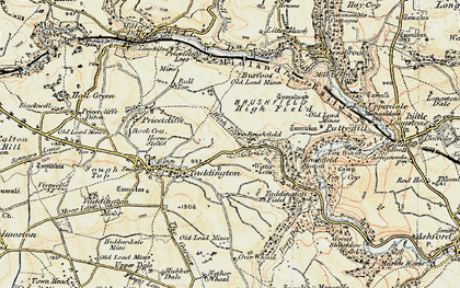 Old map of Brushfield in 1902-1903
