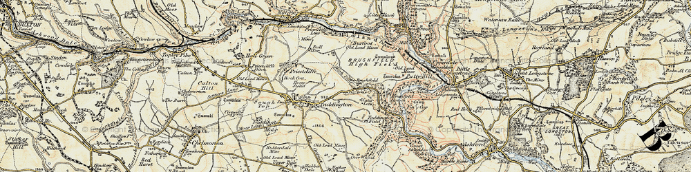Old map of Brushfield in 1902-1903