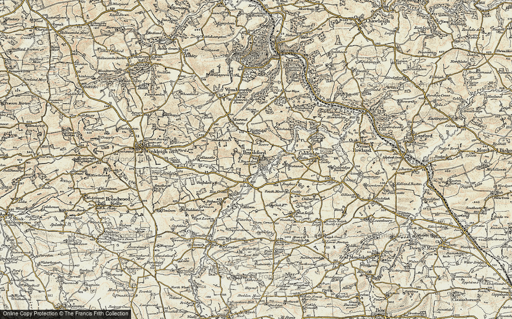 Old Map of Brushford, 1899-1900 in 1899-1900
