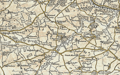 Old map of Brushford in 1899-1900