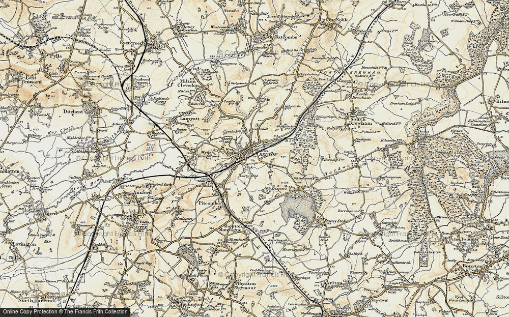 Old Map of Bruton, 1899 in 1899