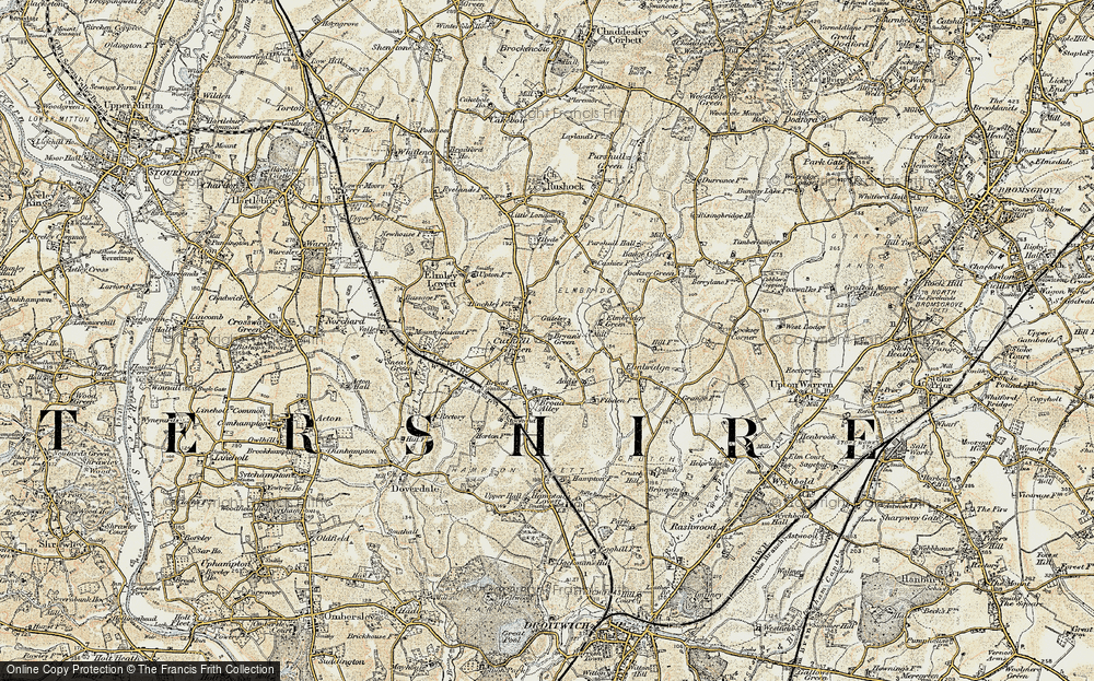 Old Map of Bryan's Green, 1901-1902 in 1901-1902