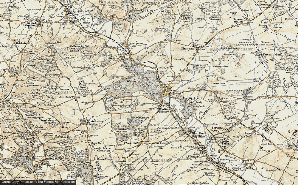 Old Map of Historic Map covering Bryanston School in 1897-1909