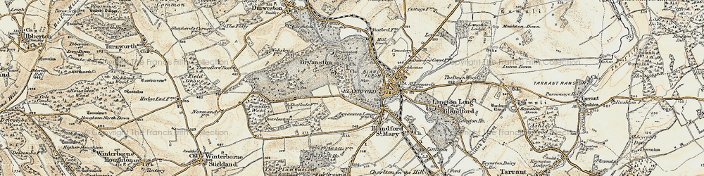 Old map of Bryanston in 1897-1909