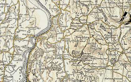 Old map of Bodnant Ucha in 1902-1903