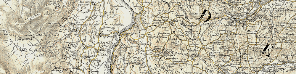 Old map of Bodnant in 1902-1903