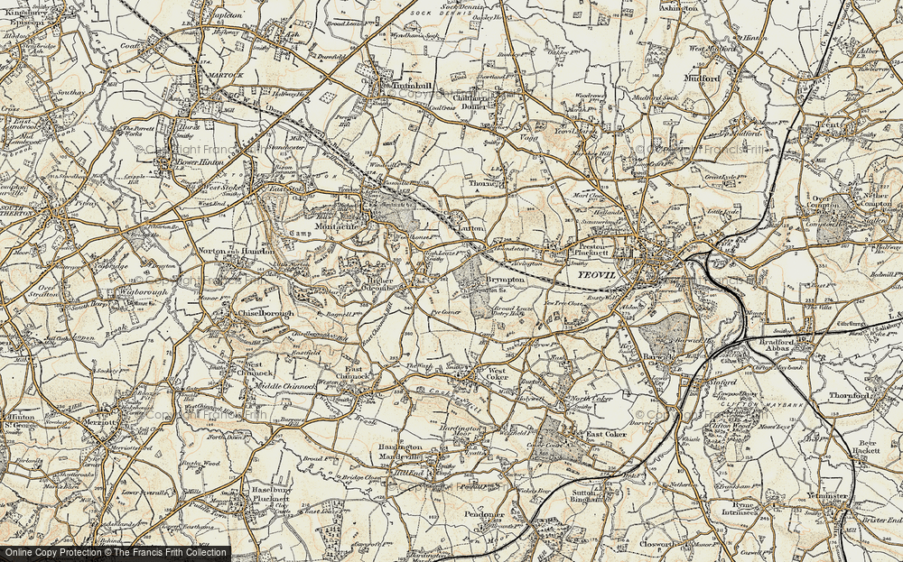 Old Map of Brympton D'Evercy, 1899 in 1899