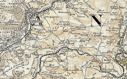 Old map of Bryngyrnos in 1900-1901
