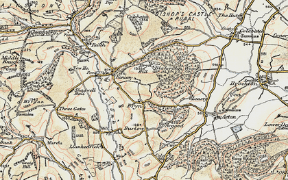 Old map of Bryn in 1901-1903