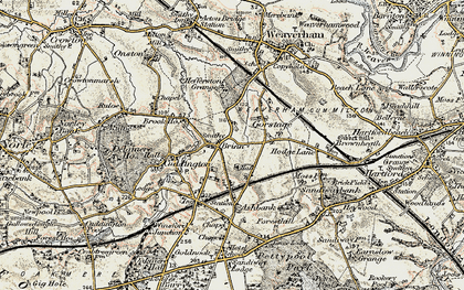 Old map of Bryn in 1902-1903