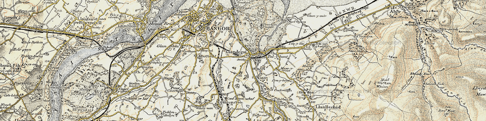 Old map of Bryn in 1903-1910