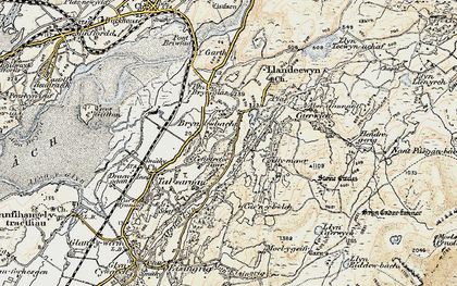 Old map of Bryn Bwbach in 1903