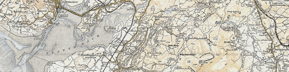 Old map of Bryn Bwbach in 1903